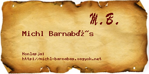 Michl Barnabás névjegykártya